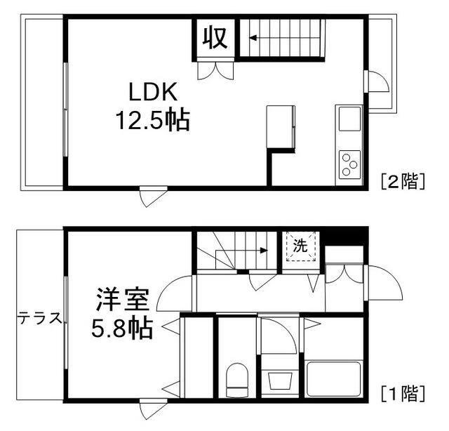 フォレスト井の頭(1LDK/2階)の間取り写真