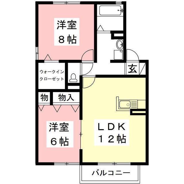 ツインコートポエム(2LDK/2階)の間取り写真