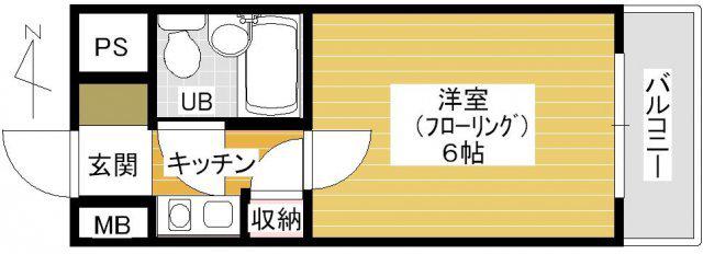 グローリア初穂椎名町(1K/7階)の間取り写真