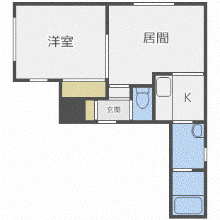 サンヒルズK(1LDK/2階)の間取り写真