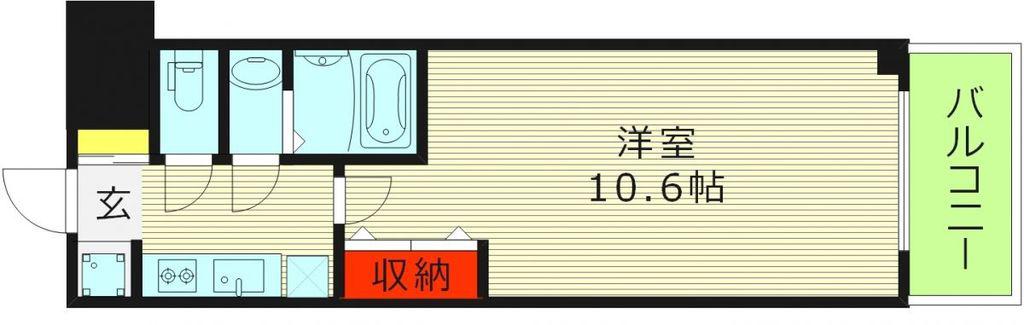 スプランディッド京橋イースト(1K/3階)の間取り写真