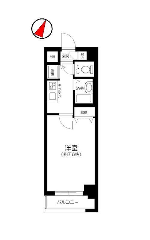 グランド・ガーラ西麻布(1K/3階)の間取り写真