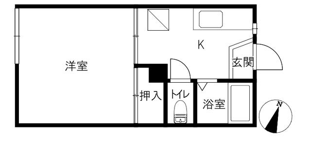 プラザリリーブ(1K/1階)の間取り写真