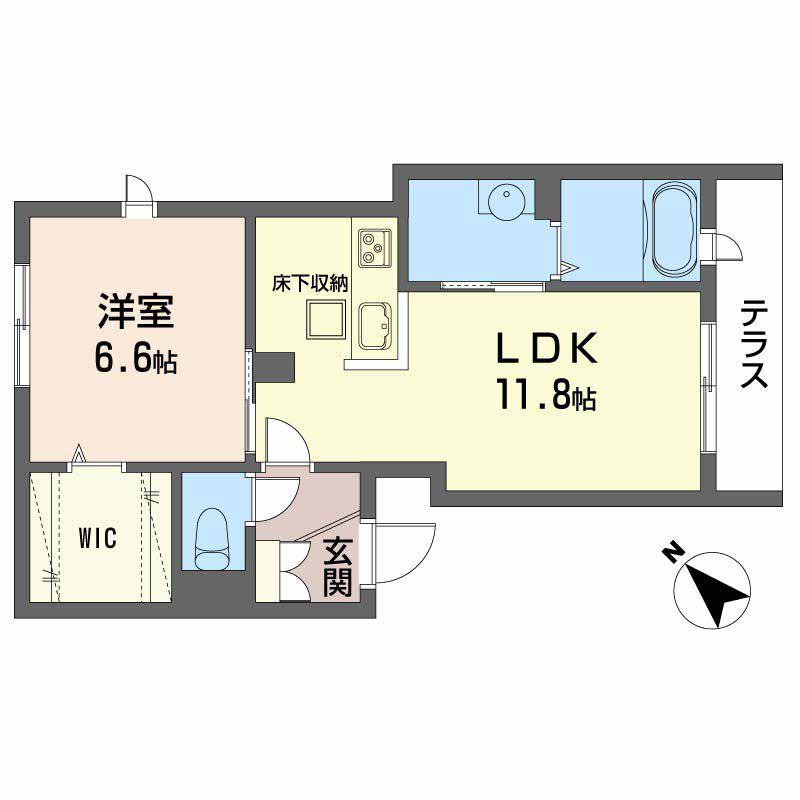 SHAMAISON FRISE(1LDK/1階)の間取り写真