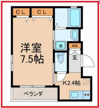 ヴィレッジプランタンコイワ(1K/1階)の間取り写真
