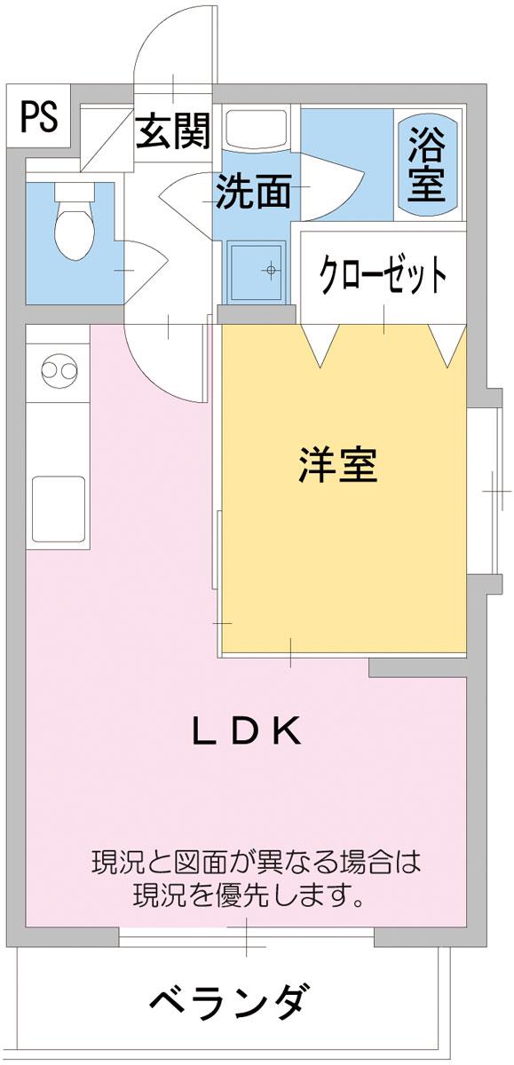 モンターニュFUJI(1LDK/3階)の間取り写真