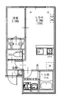 KEIAI RESIDENCE 宮原II(1LDK/1階)の間取り写真