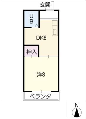 アシスト各務原マンション(1DK/1階)の間取り写真
