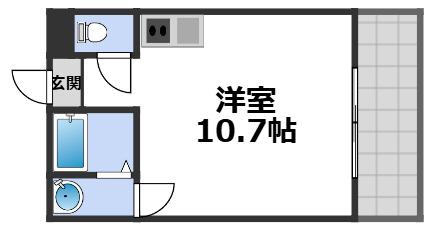 グローリア諏訪(ワンルーム/5階)の間取り写真