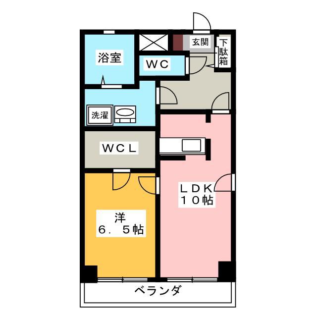 飯沼ビル(1LDK/3階)の間取り写真
