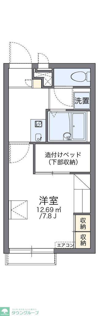 レオパレスせせらぎ(1K/2階)の間取り写真