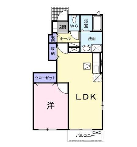 フォレストウィング・K(1LDK/1階)の間取り写真
