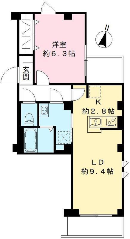 グランジャルダン明大前(1LDK/4階)の間取り写真