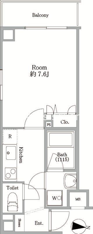 J-STAGE西大島(1K/2階)の間取り写真