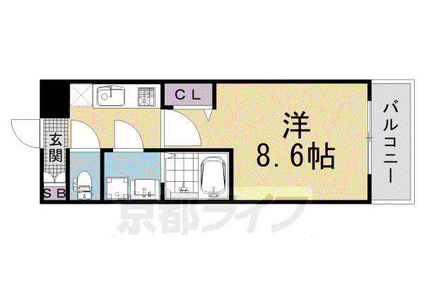 CREST TAPP 京都太秦天神川 DEX II(1K/5階)の間取り写真
