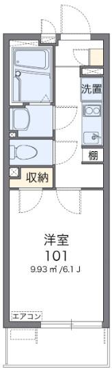 クレイノラギ 下落合(1K/2階)の間取り写真