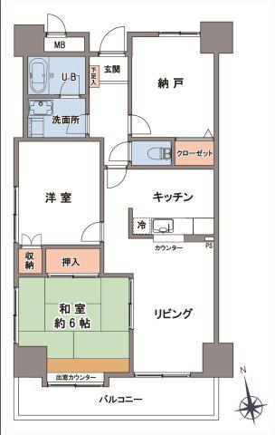 第3エスケービル(2SLDK/4階)の間取り写真