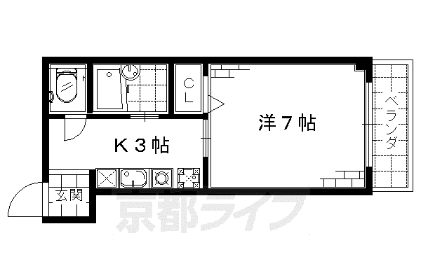 ロジュマン藤井(1K/2階)の間取り写真