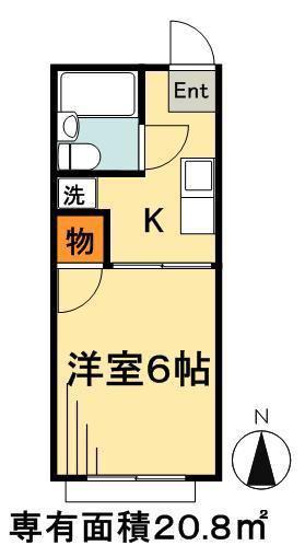 シティハイムベルゲン(1K/1階)の間取り写真