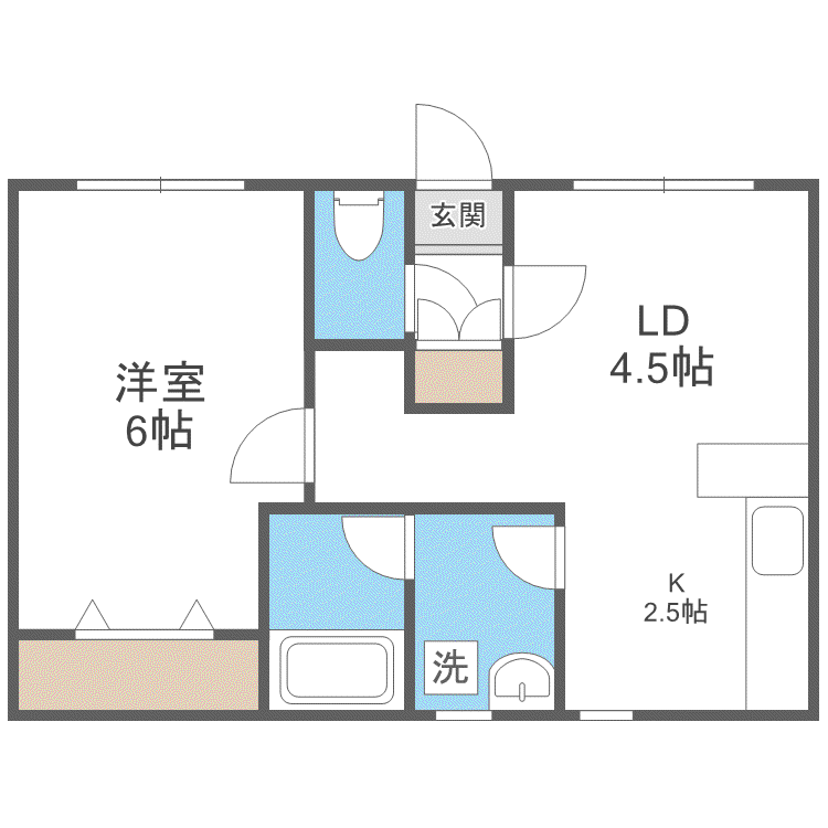 ARSノース-26(1DK/2階)の間取り写真
