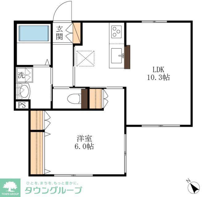 カーサビアンカ(1LDK/1階)の間取り写真