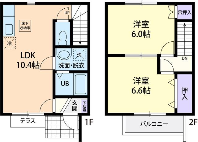 CLOVER(2LDK/1階)の間取り写真