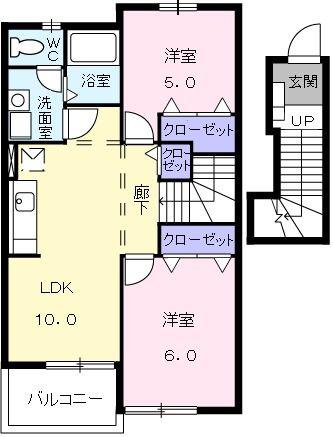 パフィオ・ビラ(2LDK/2階)の間取り写真