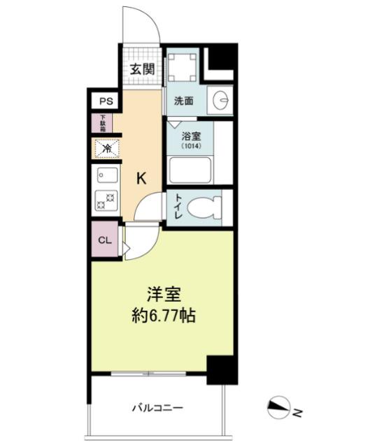 METROSA弁天町(1K/8階)の間取り写真