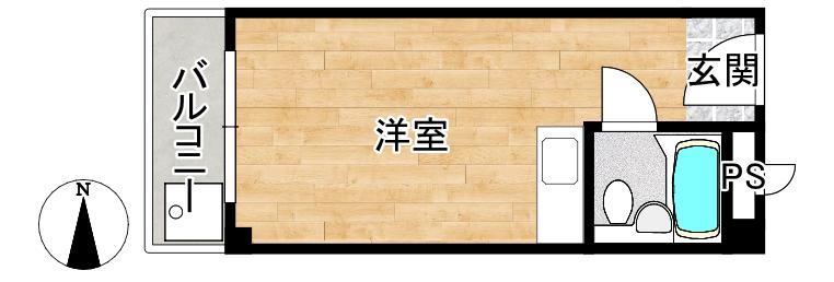 ビスタ緑地I(ワンルーム/4階)の間取り写真