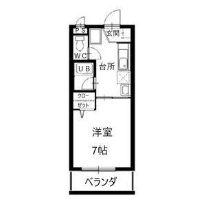 YSリンピアリヴ(1K/2階)の間取り写真