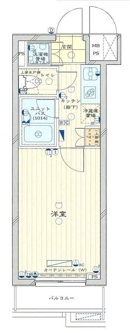 ルーブル高田馬場(1K/3階)の間取り写真