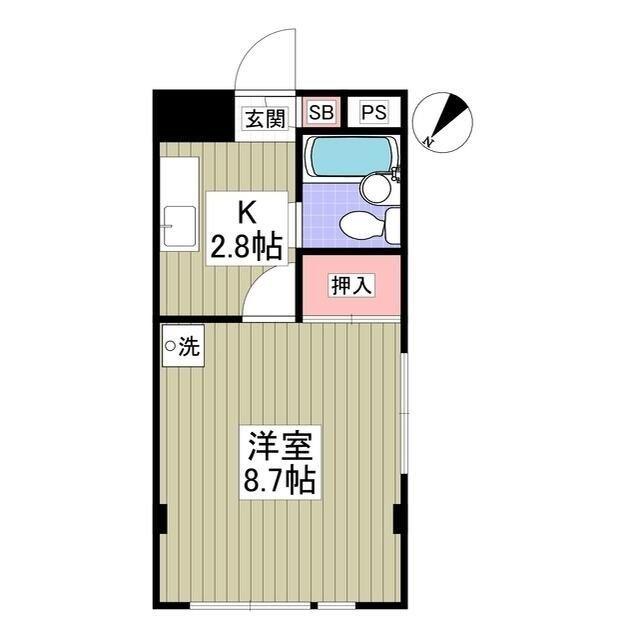コスモマンション(1K/1階)の間取り写真