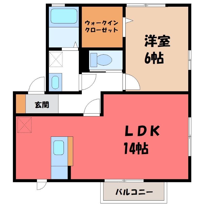 BELL PARK(1LDK/2階)の間取り写真