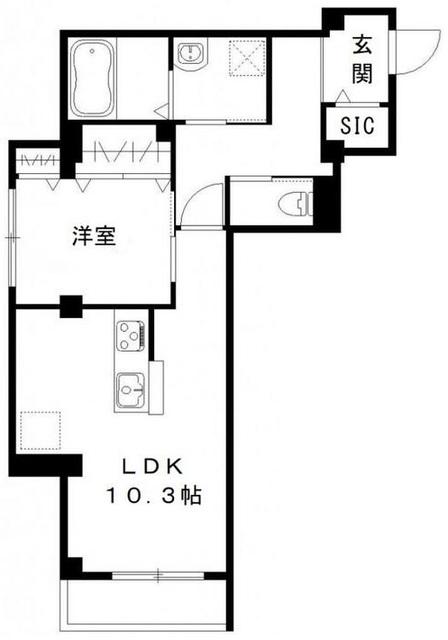 シーポート森傳(1LDK/3階)の間取り写真