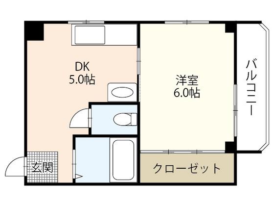 第1ラックビル(1DK/3階)の間取り写真
