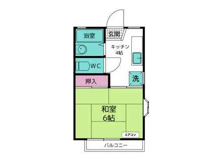 第三足立ハイツ(1K/2階)の間取り写真