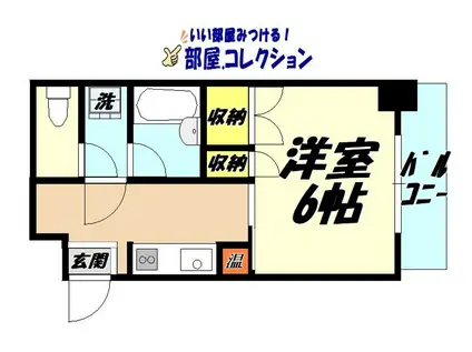 ビブレ北方(1K/2階)の間取り写真