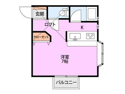 グレーシェル美幸町(ワンルーム/1階)の間取り写真