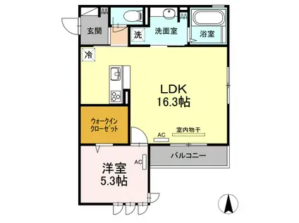 D-ROOMセレーノ(1LDK/3階)の間取り写真