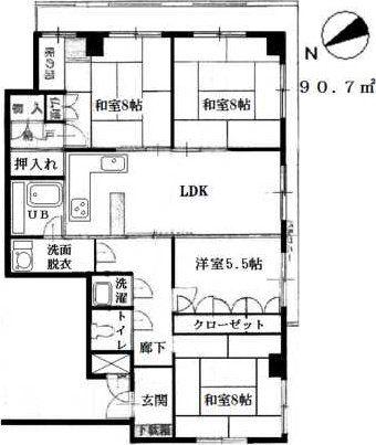 ロイヤルグレース(4LDK/3階)の間取り写真