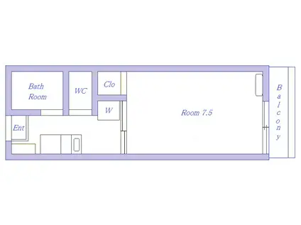 テラソリス森崎(1K/1階)の間取り写真