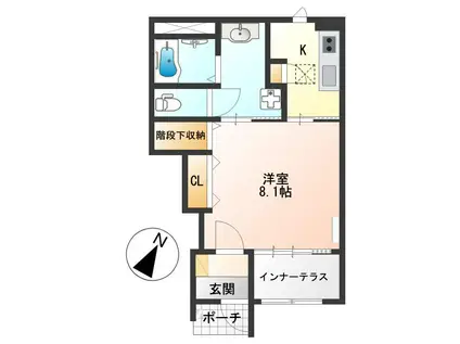 メリー コート(1K/1階)の間取り写真