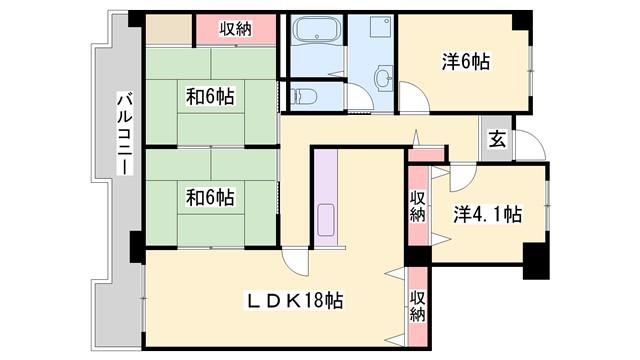 第8恵美酒マンション(4LDK/4階)の間取り写真