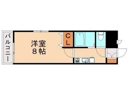 バンブーシュート(1K/1階)の間取り写真