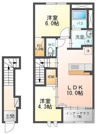 オールド フォレスト(2LDK/2階)の間取り写真