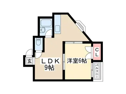 サンプラザ新北野A棟(1LDK/5階)の間取り写真