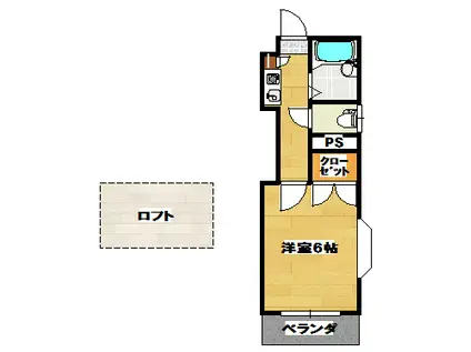 PICASSO坪井(1K/2階)の間取り写真