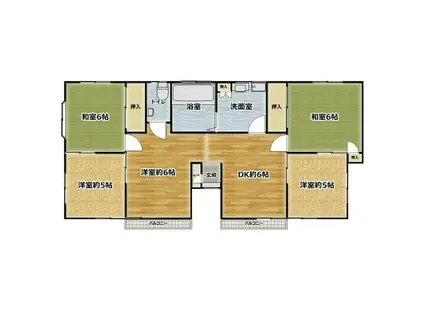 コーポKY(5DK/2階)の間取り写真