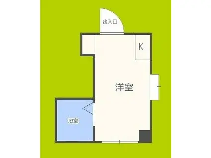 昭和グランドハイツ下寺(ワンルーム/6階)の間取り写真