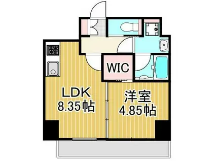 プレジオ西新井(1LDK/15階)の間取り写真